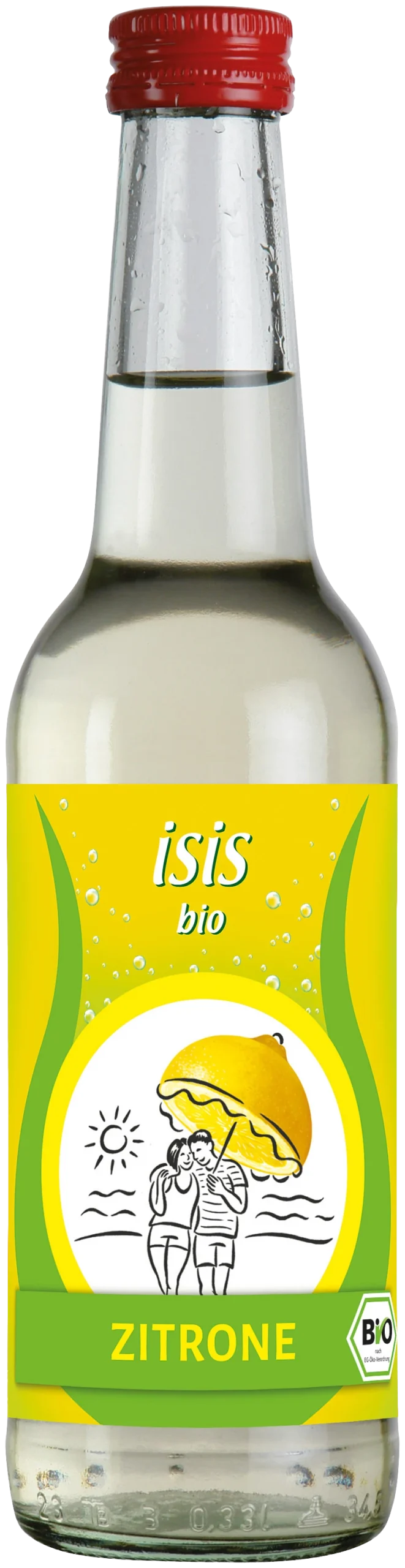 isis bio Zitrone, koffeinfreie Bio-Zitronenlimonade, 0,33-Liter-Glasflasche