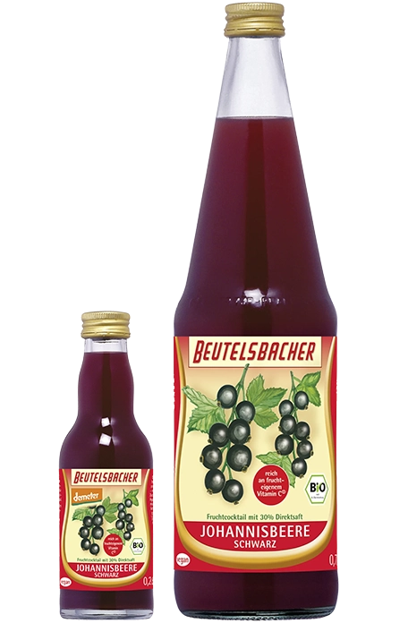 Beutelsbacher Johannisbeer Saft Schwarz in 0,2 Liter und 0,7 Liter