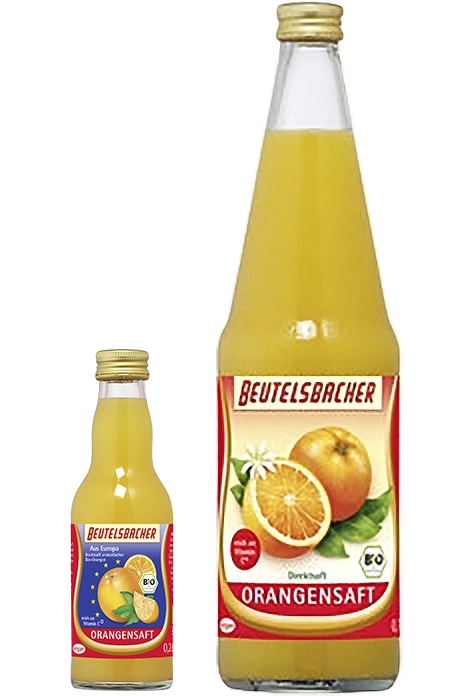 Beutelsbacher Orangensaft in 0,2 Liter und 0,7 Liter