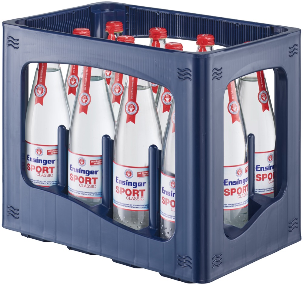 Ensinger Sport Kasten mit 12 Glasflaschen