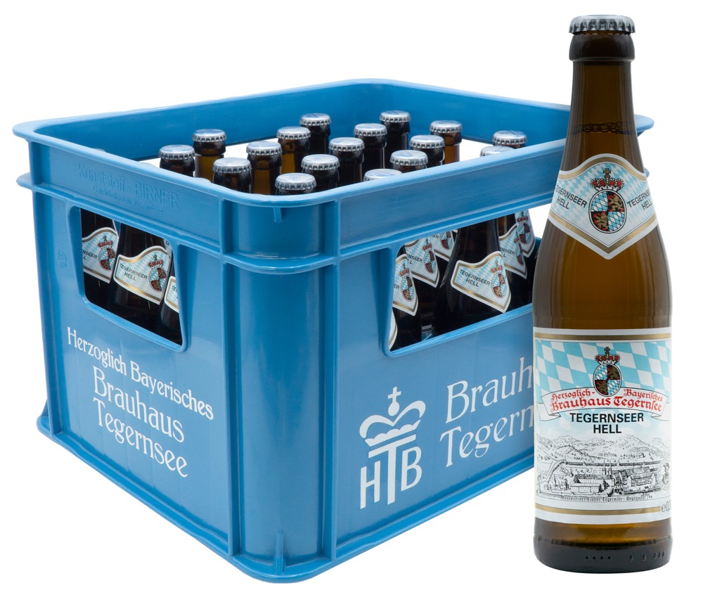 Tegernseer Hell Kasten mit 24 Flaschen à 0,33 Liter